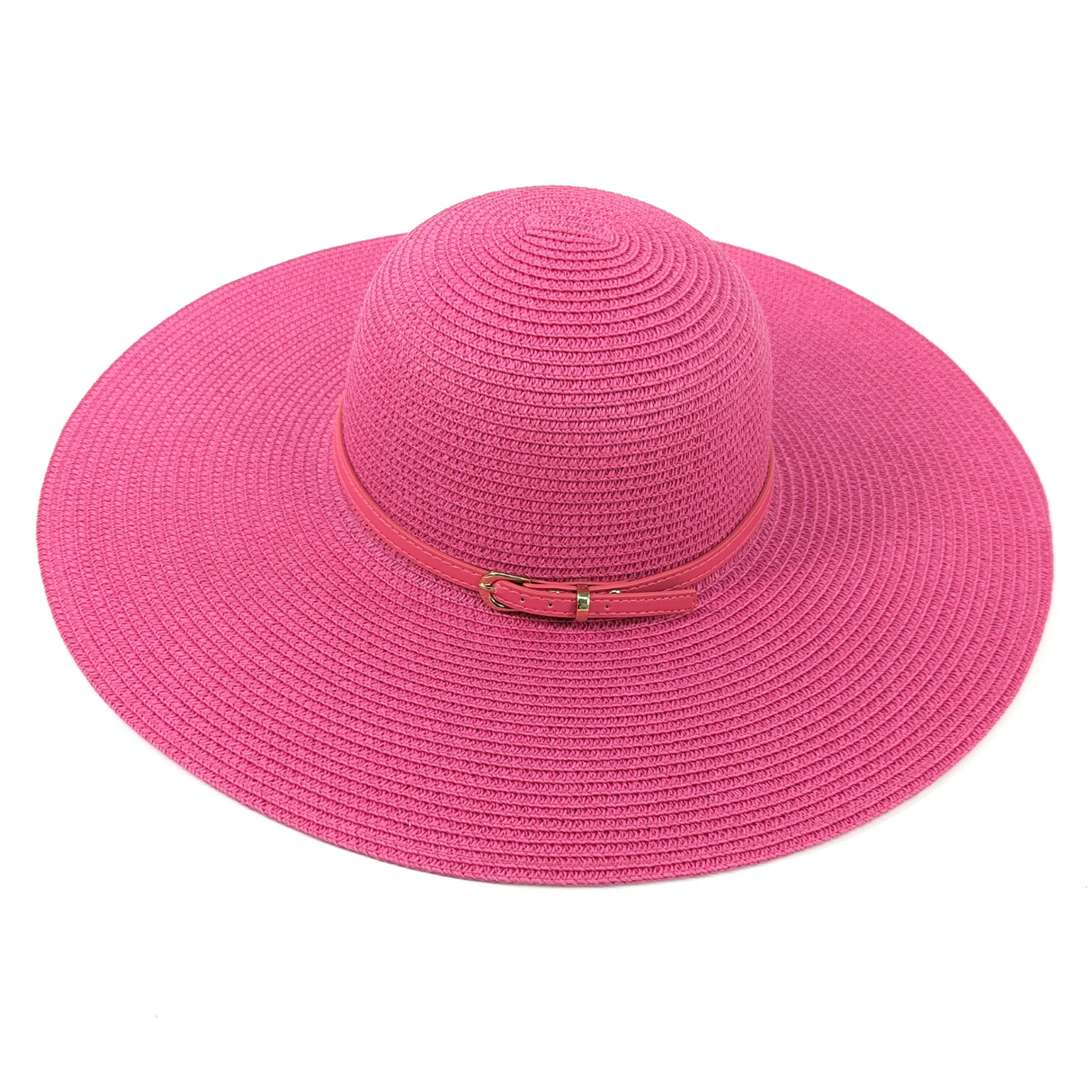 Black Ginger Bright and Bold Wide Brim Foldable Hat - Fuchsia