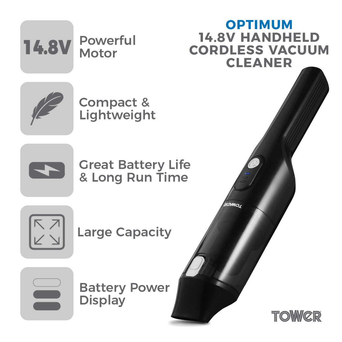 Tower Cordless Handheld Vacuum 14.8V Optimum Handheld