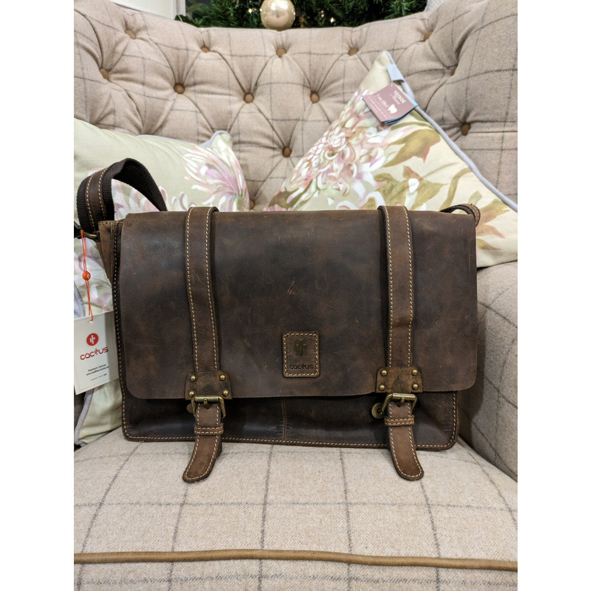 Mala Leather 24cm Brown Cactus Leather Medium Satchel