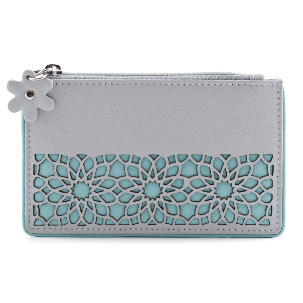 Mala Leather Grey Zaina Coin and Card Purse