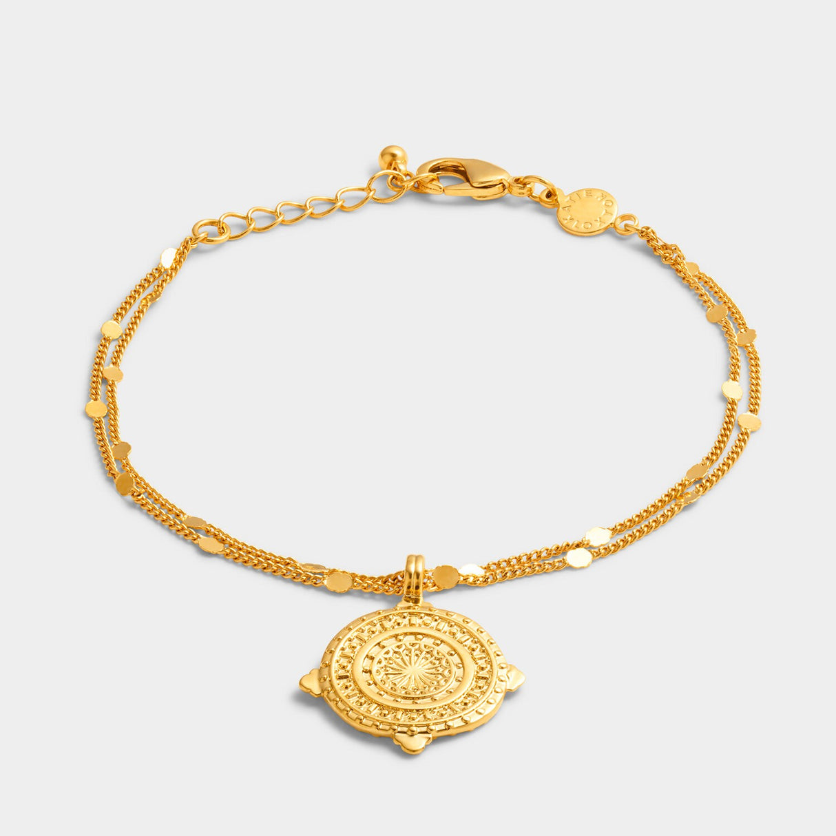 Katie Loxton 'Happiness' Waterproof Gold Antique Coin Bracelet