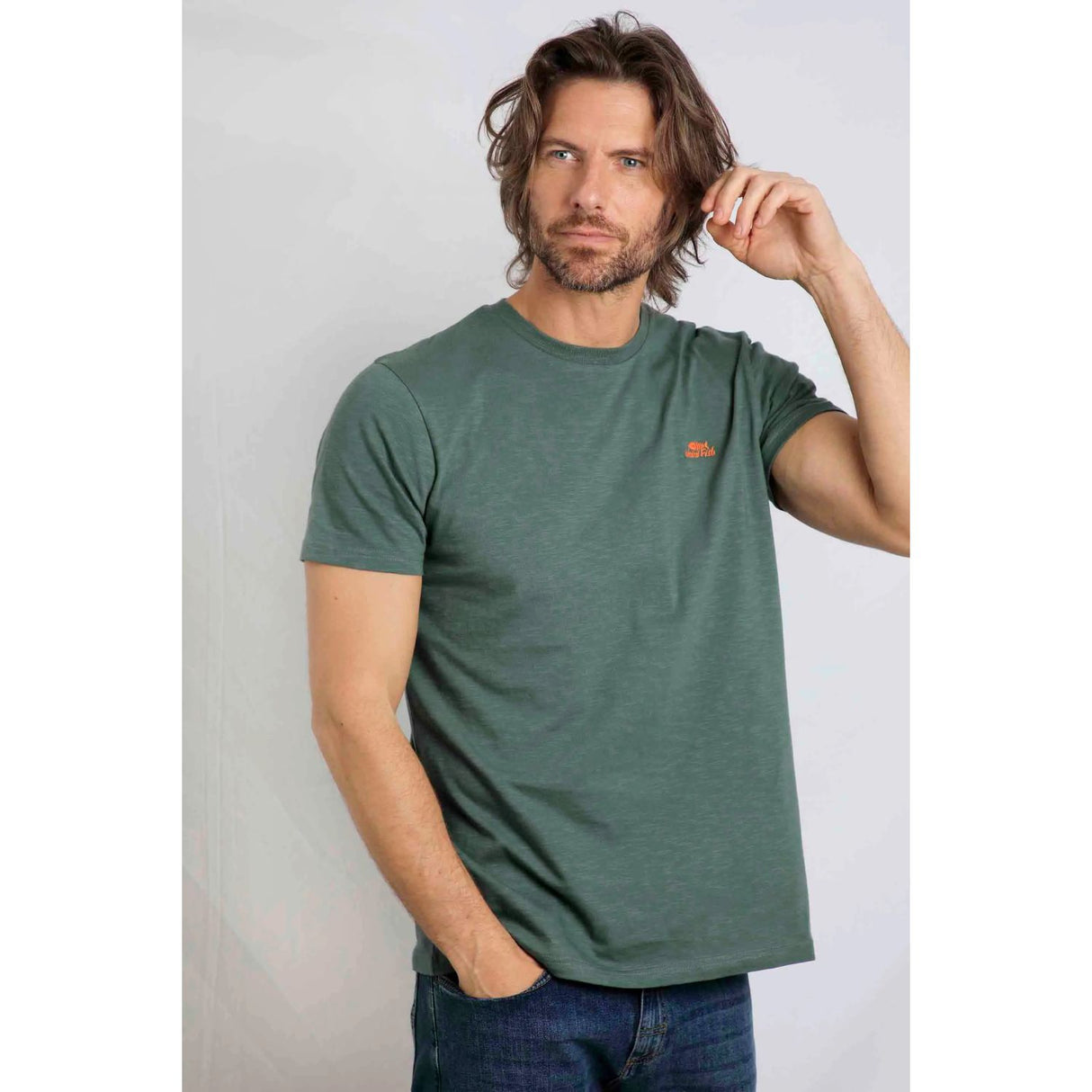 Weird Fish 2XL Dusky Green Organic Branded Fished T- Shirt
