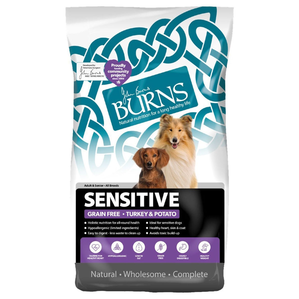 Burns 2kg Sensitive Turkey & Potato Grain Free Adult/Senior Dog Food