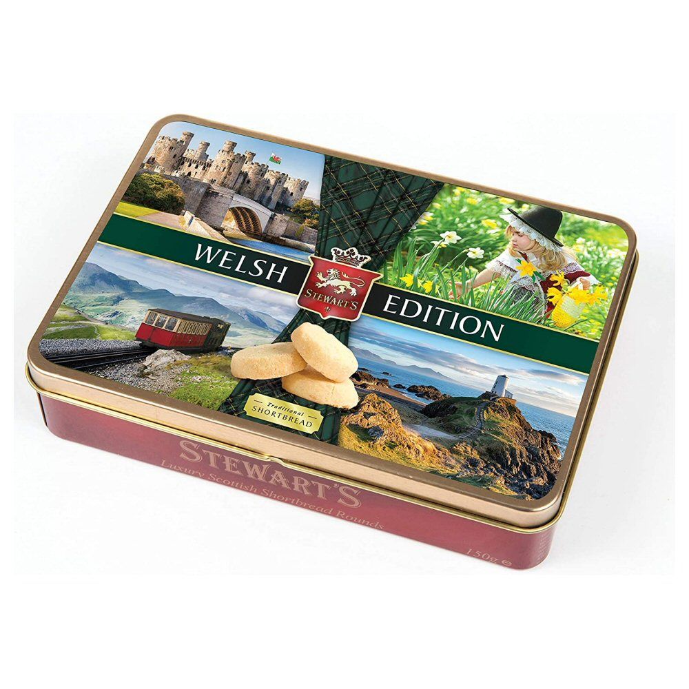 Stewart's 150g Scottish Shortbread Rounds Welsh Edition Tin