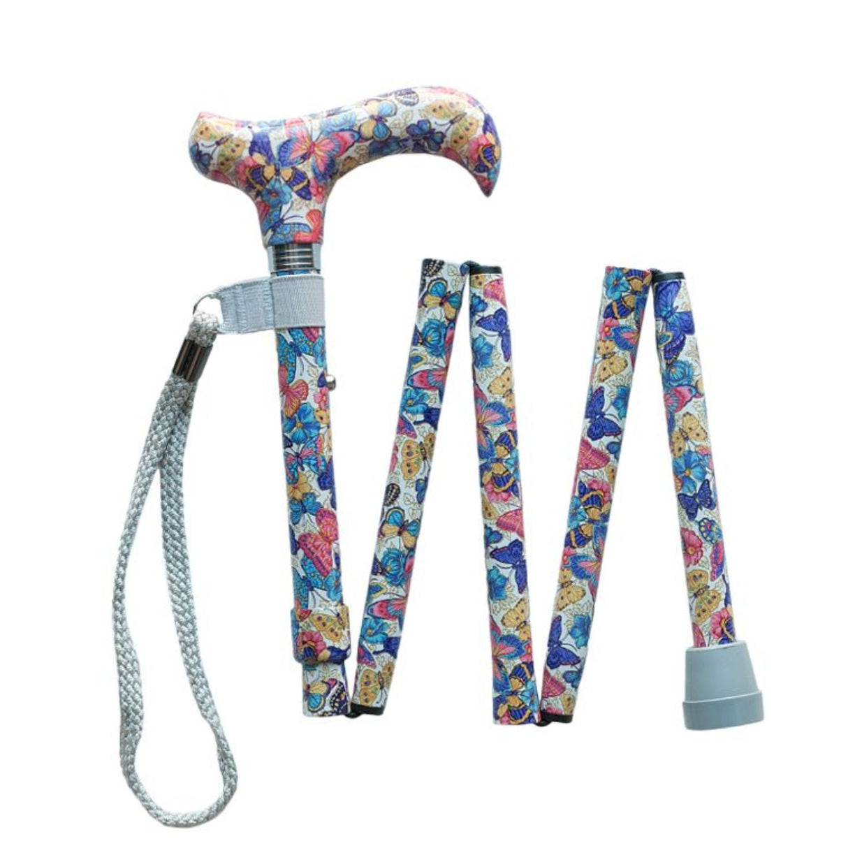 Charles Buyers Butterflies Pattern Folding Walking Stick