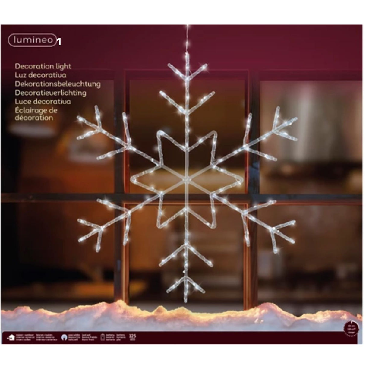 Lumineo 60cm Micro LED White Snowflake Outdoor Decoration