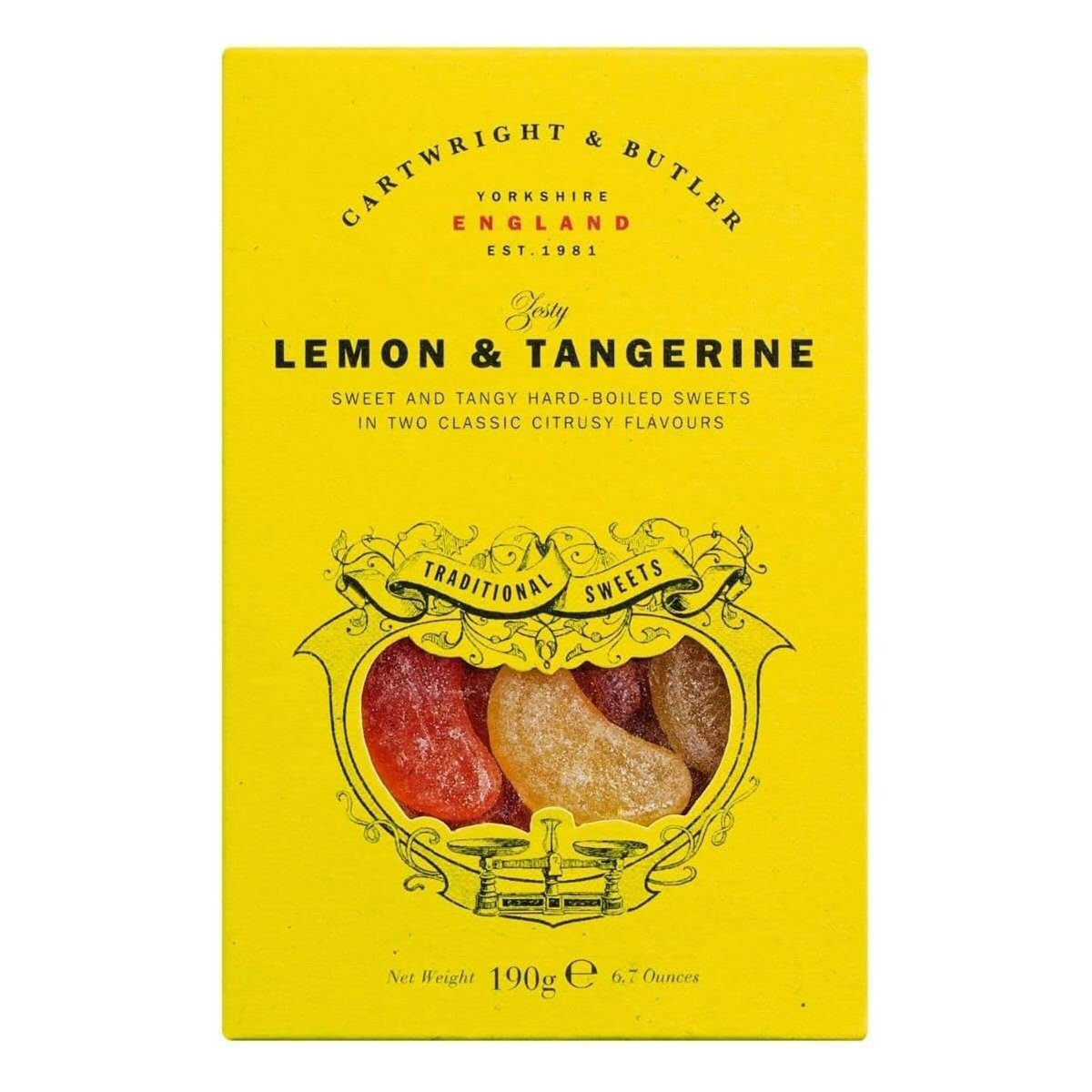 Cartwright & Butler 190g Lemon & Tangerine Sweets Carton
