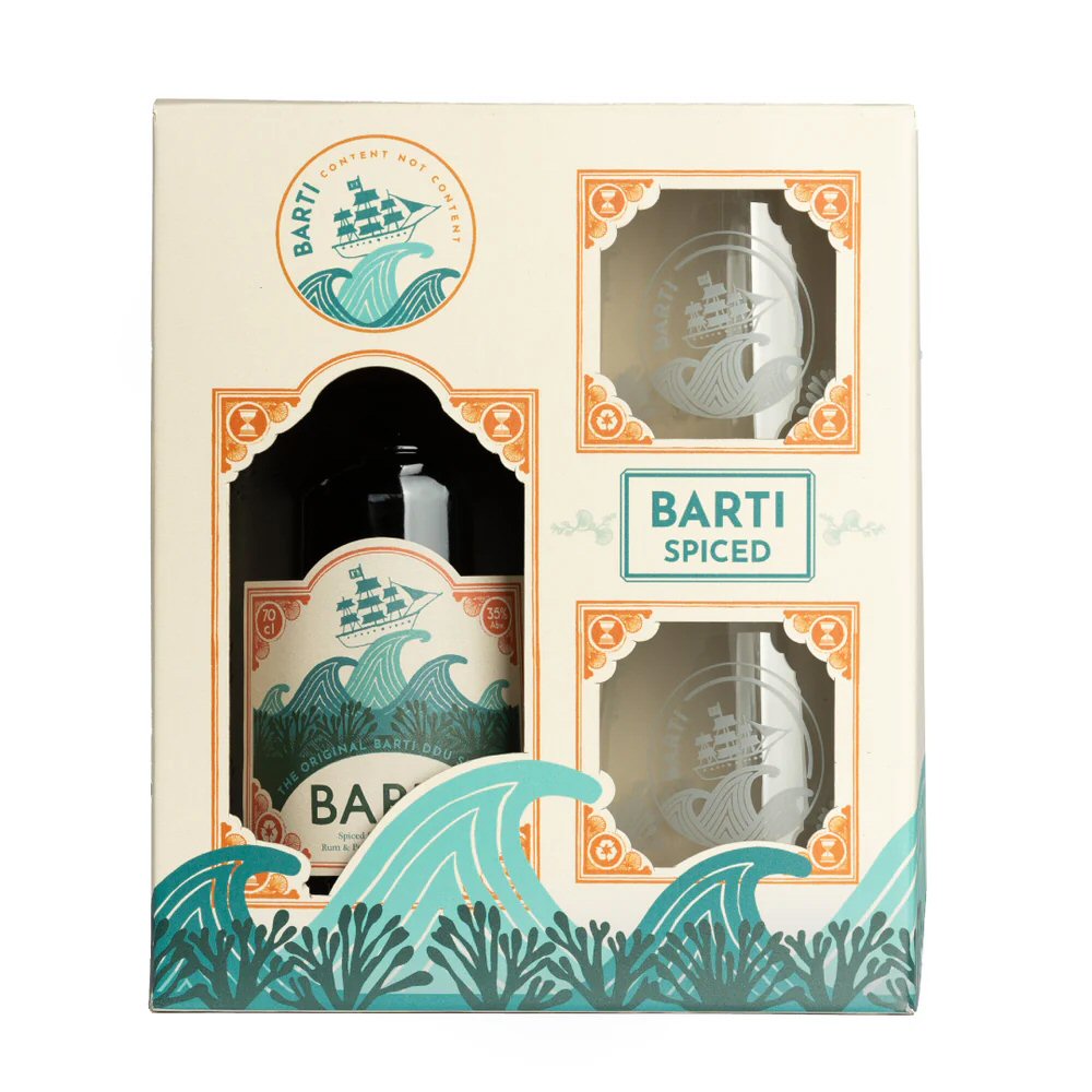 Barti 70cl Spiced Pembroke Seaweed Rum Gift Set with Mug