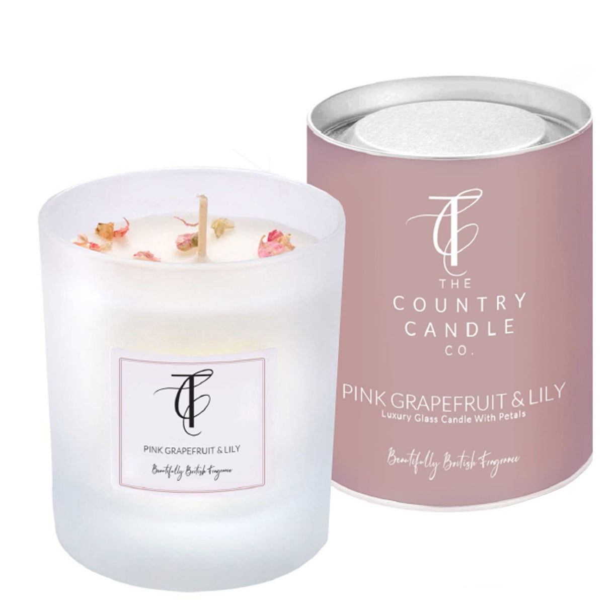 The Country Candle Co 30cl Pastels Pink Grapefruit & Lily Glass Candle