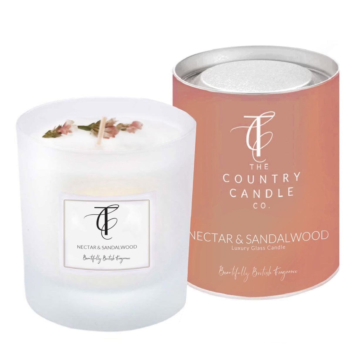 The Country Candle Co 30cl Pastels Nectar & Sandalwood Glass Candle