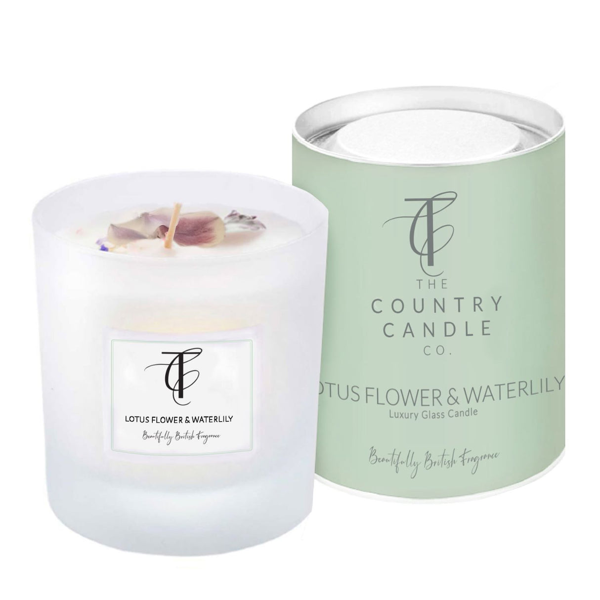 The Country Candle Co 30cl Pastels Lotus Flower & Waterlily Glass Candle