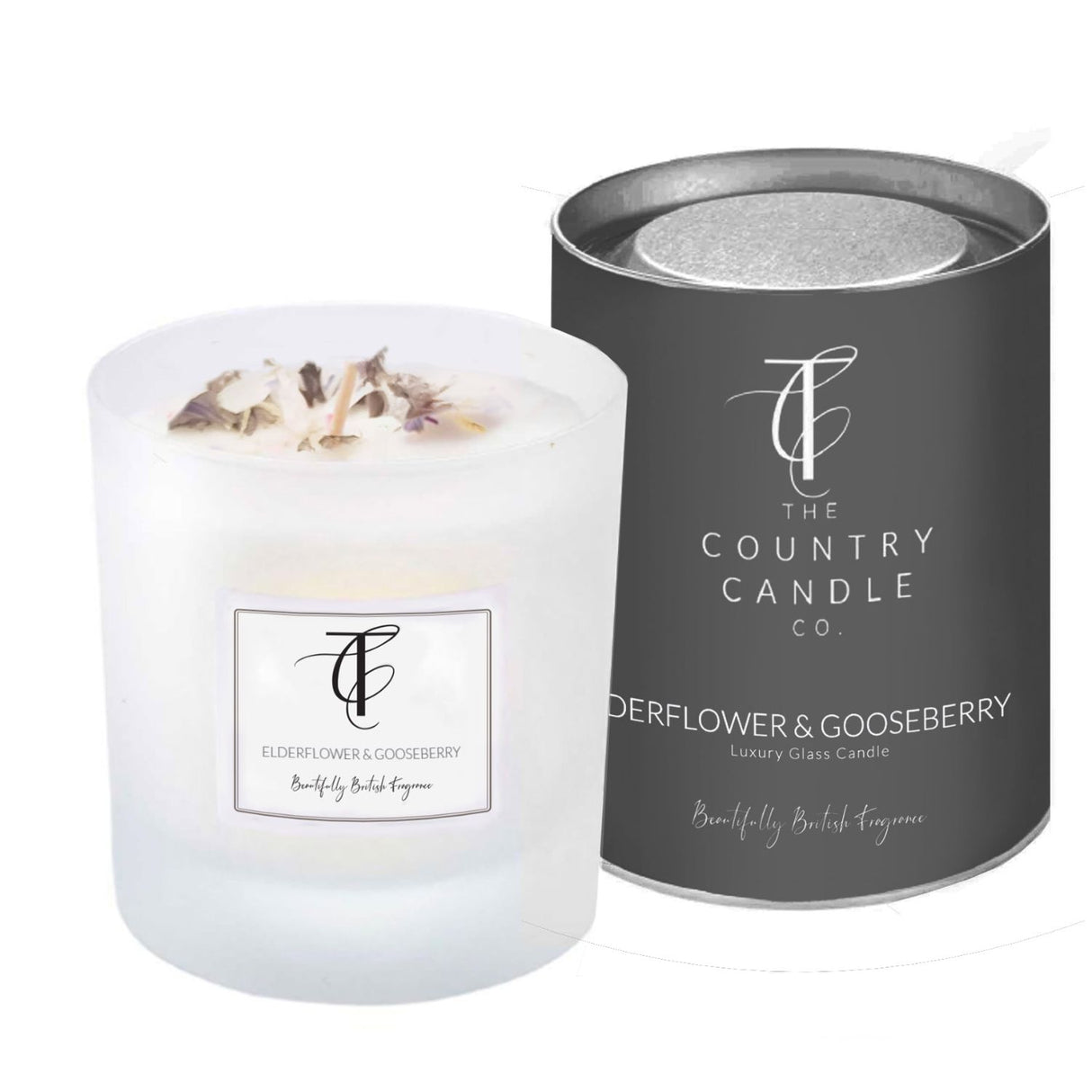 The Country Candle Co 30cl Pastels Elderflower & Gooseberry Glass Candle