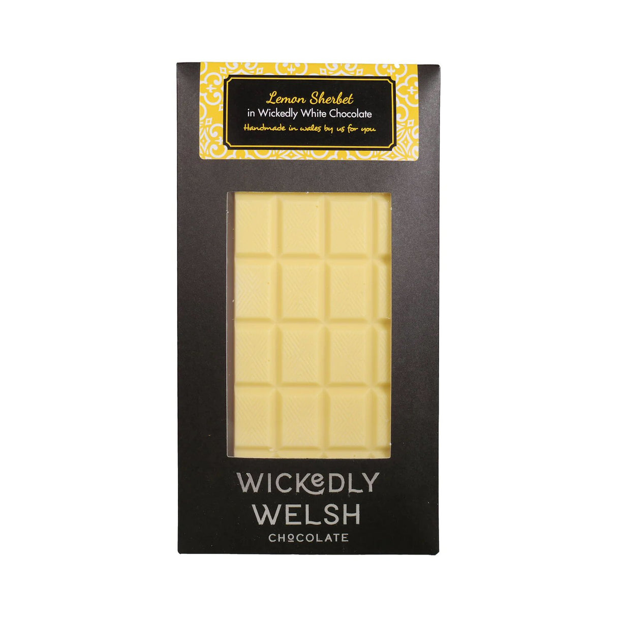 Wickedly Welsh 90g Lemon Sherbet White Chocolate Bar
