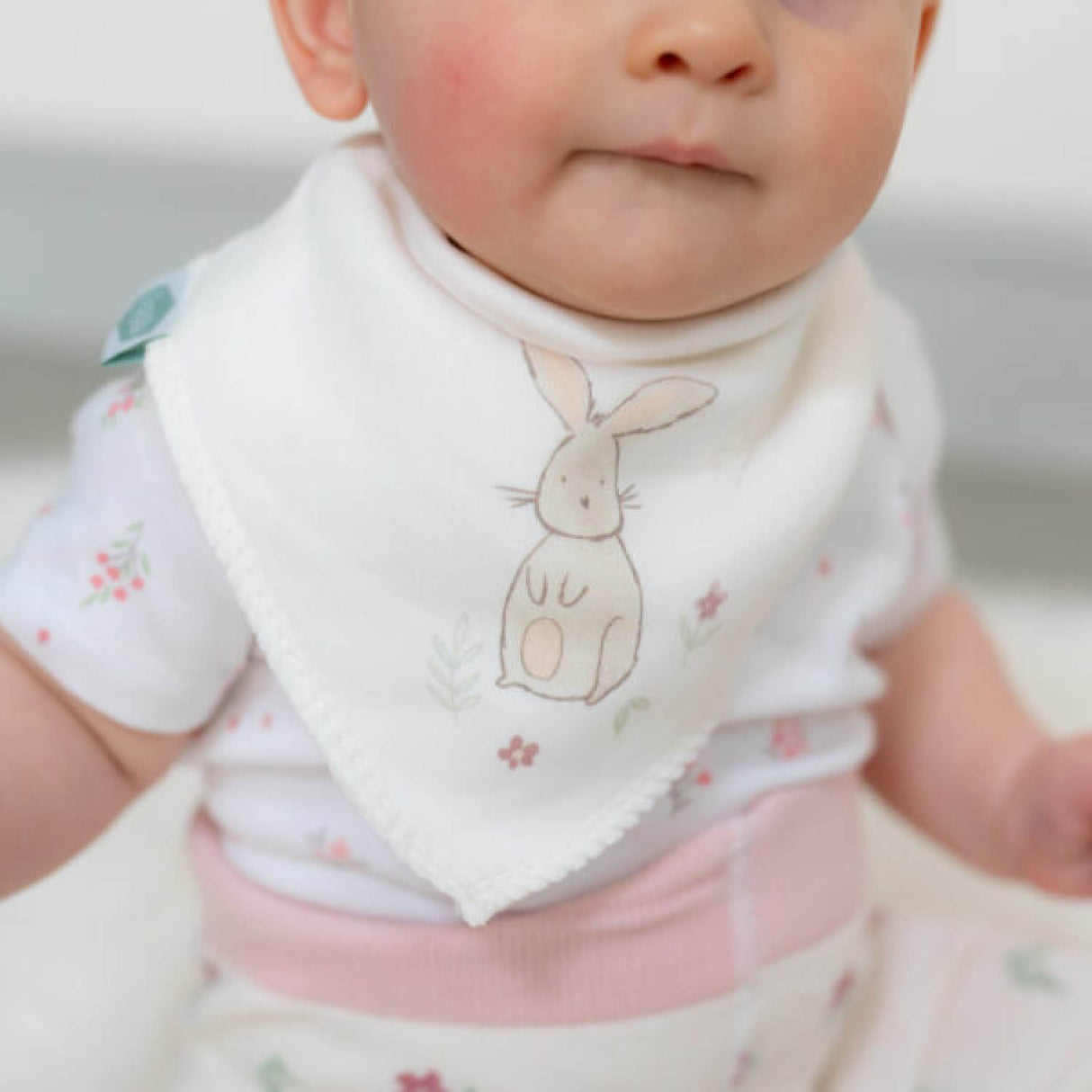 Ziggle Baby Cream Bunny Bandana Bib