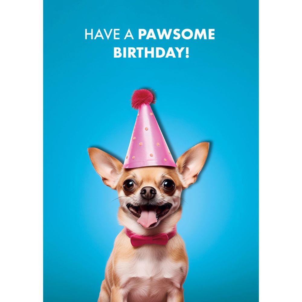 Woodmansterne Chihuahua Party Hat Birthday Card