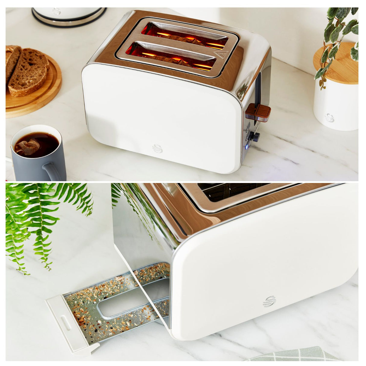 Swan White 2 Slice Nordic Style Toaster