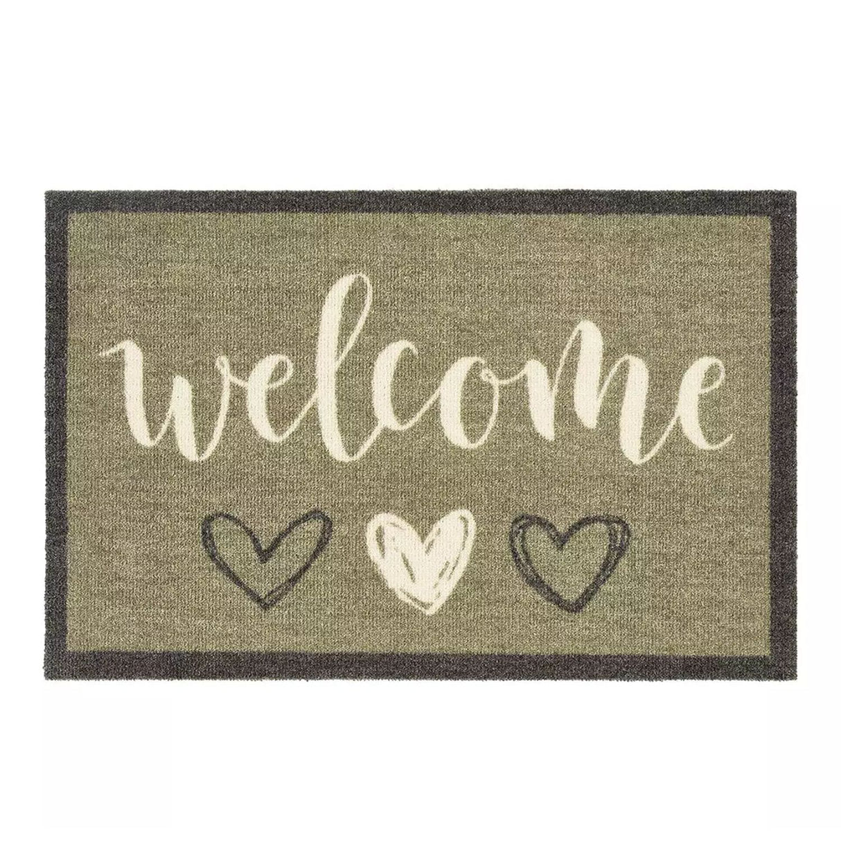 My Mat 75cmWelcome Hearts Sage Doormat