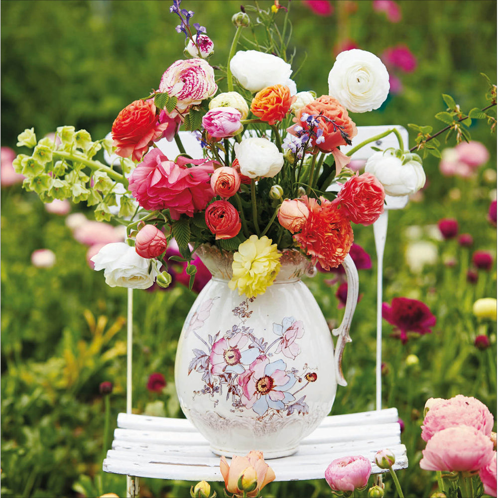 Woodmansterne Blooming Lovely Flowers in a Vase Blank Card - 517631