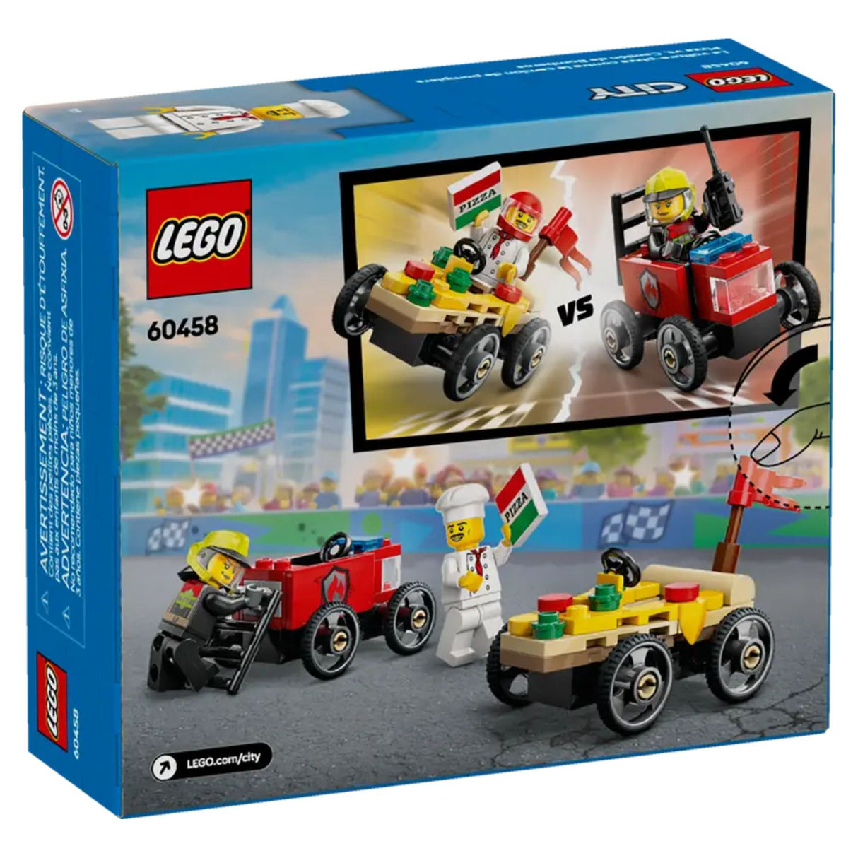 LEGO City Pizza vs. Fire Truck Race Car Pack