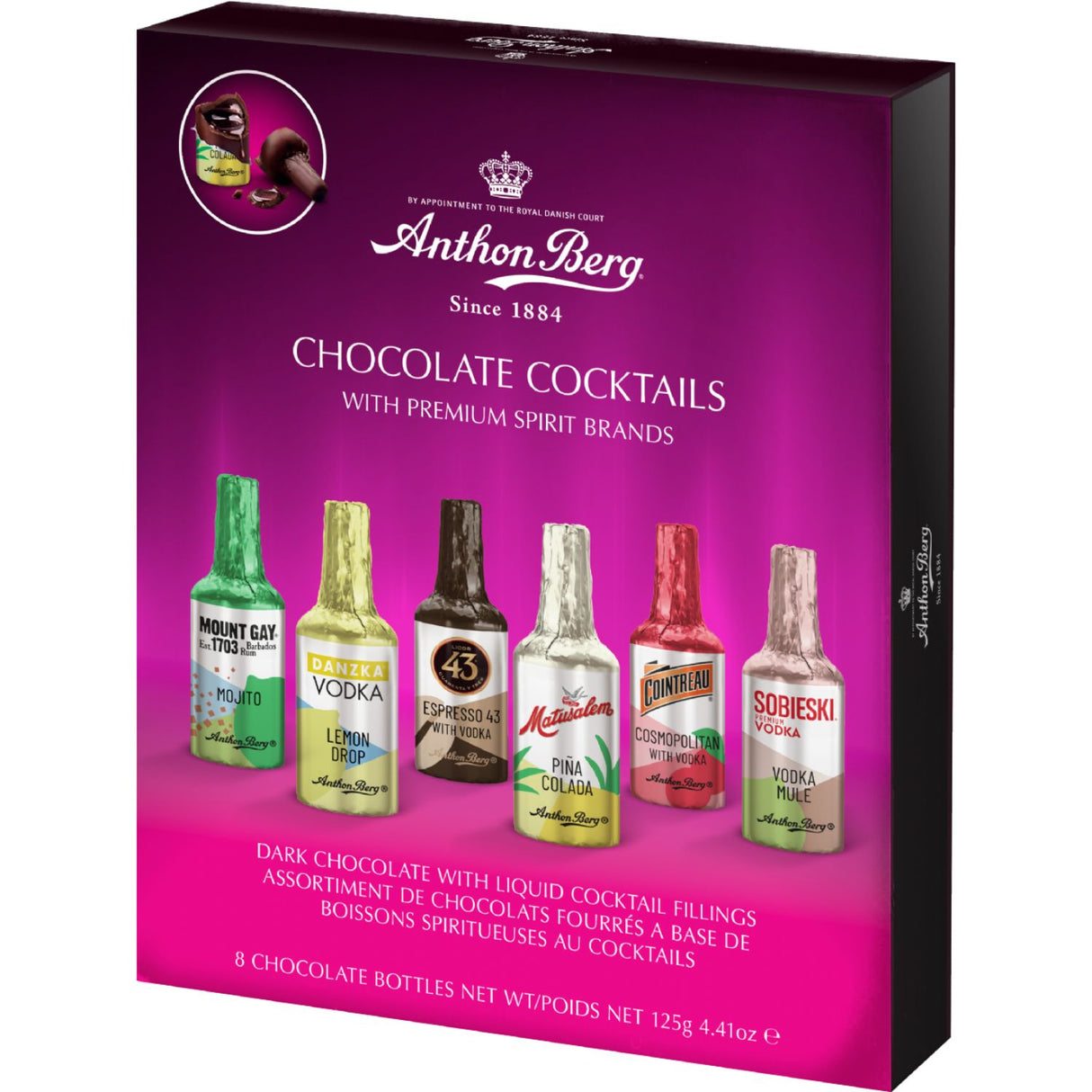 Anthon Berg 125g Chocolate Cocktail Bottles - Pack of 8