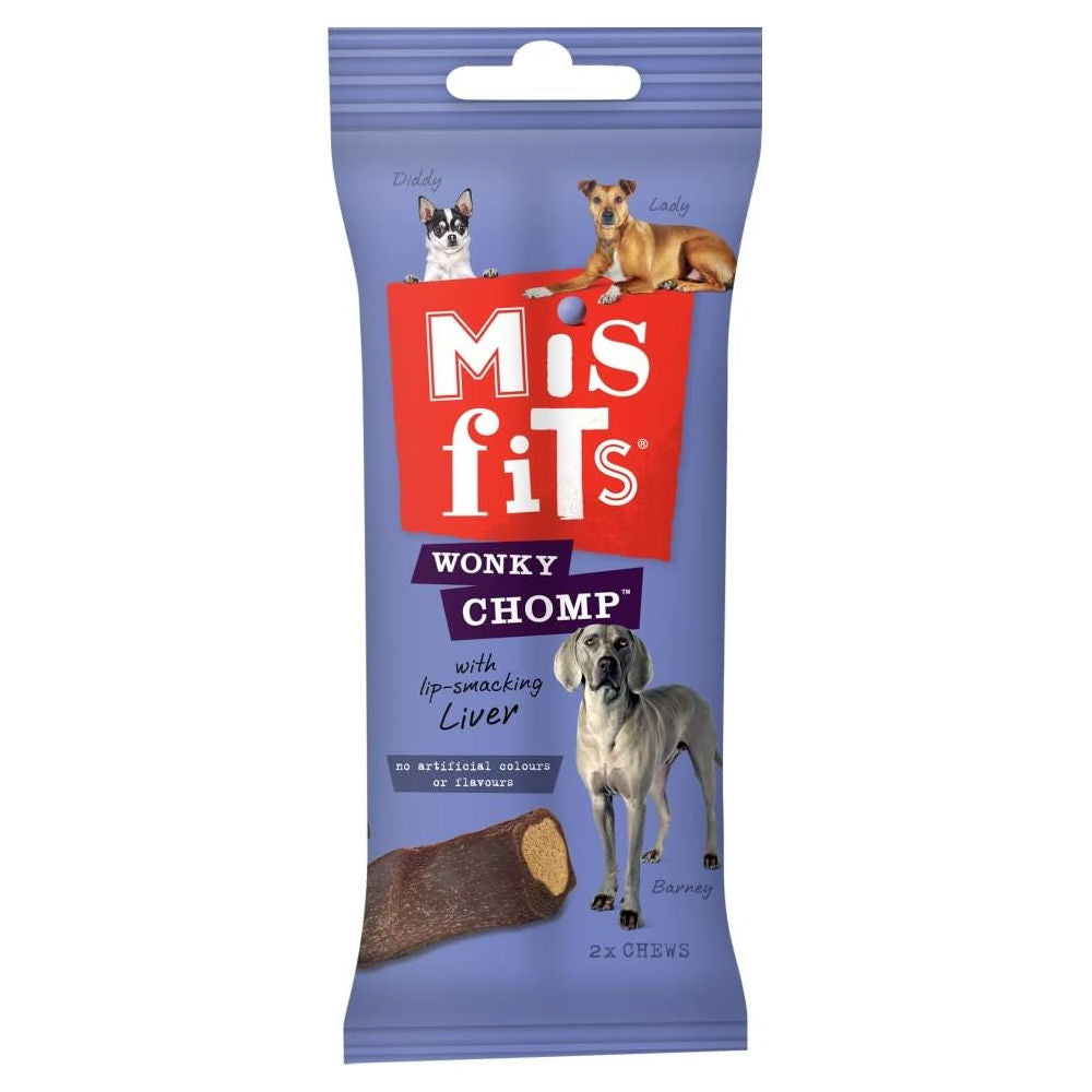Misfits 170g Wonky Chomp Dog Liver Dog Treats