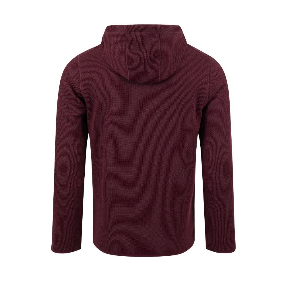 Weird Fish Lockie Full Zip Bonded Fleece Hoodie - Dark Wine
