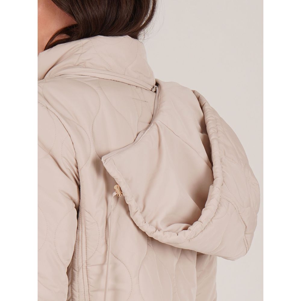 Tigi Onion Stitching Quilted Hooded Jacket - Cream