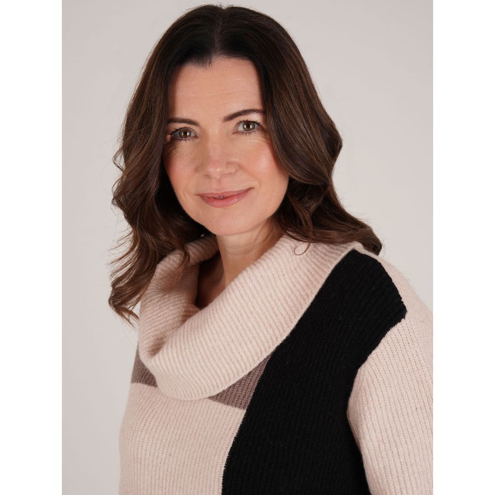 Tigi Colour Block Knitted Jumper - Beige