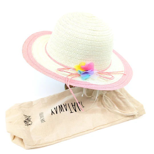 Black Ginger Pink Children's Multi-Coloured Flower Foldable Hat - 601-129