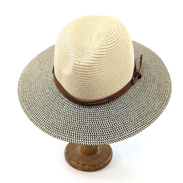 Black Ginger 57cm Two Tone Panama Folding Hat