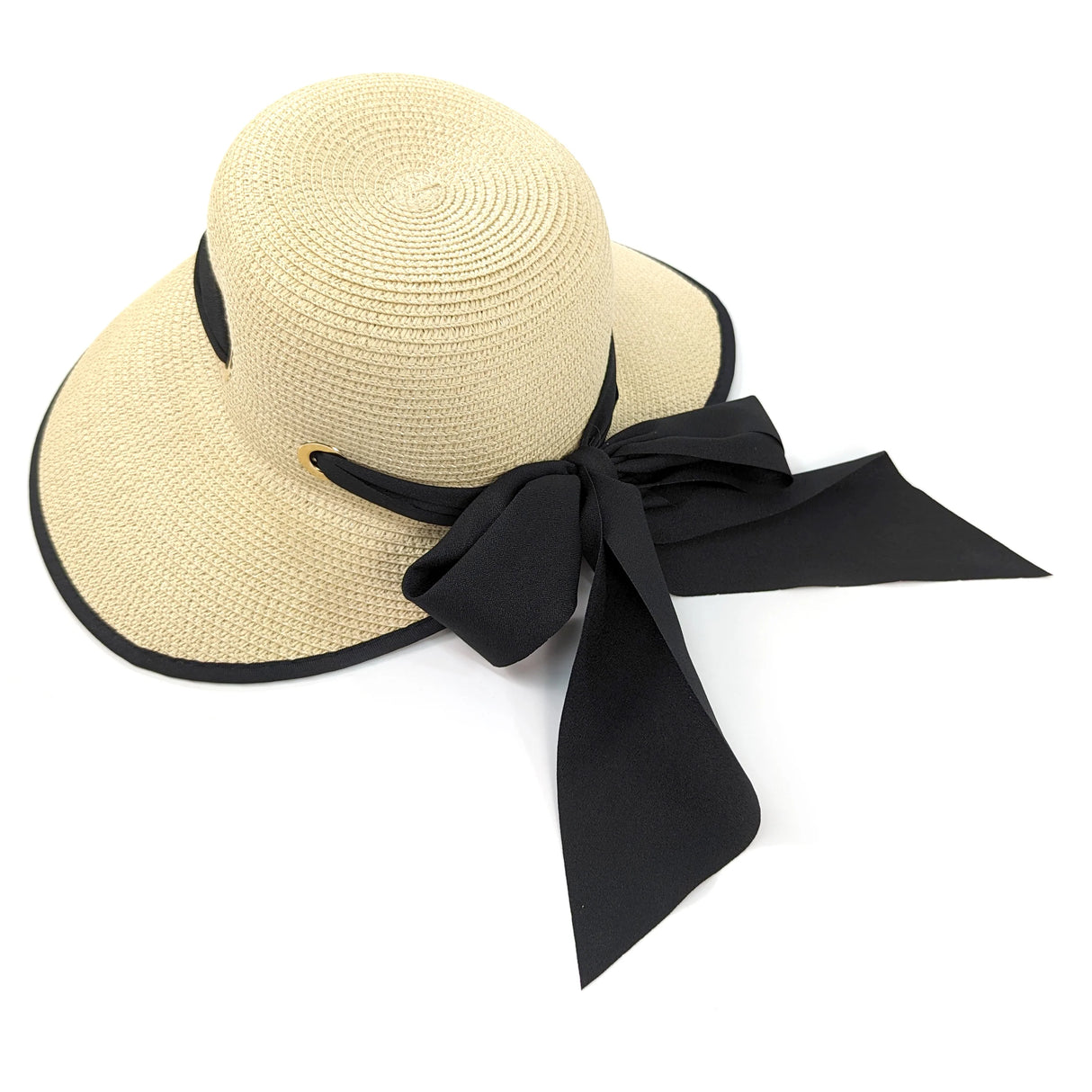 Black Ginger 57cm Natural Open Back Multiway Foldable Hat