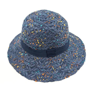 Black Ginger 57cm Dark Blue Confetti Cloche Foldable Hat