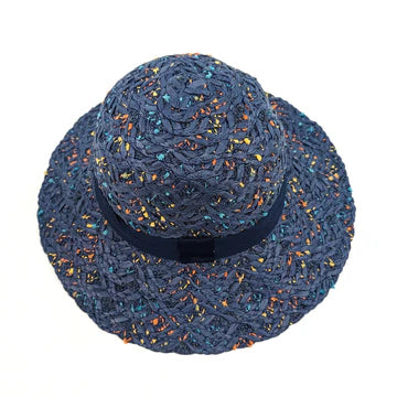 Black Ginger 57cm Dark Blue Confetti Cloche Foldable Hat