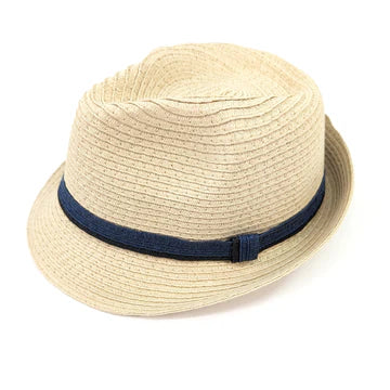 Black Ginger One Size Natural Blue Band Children's Trilby Hat