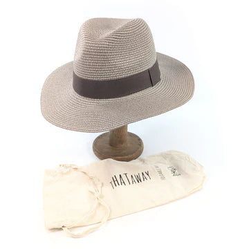 Black Ginger 57cm Mocha Panama Folding Hat