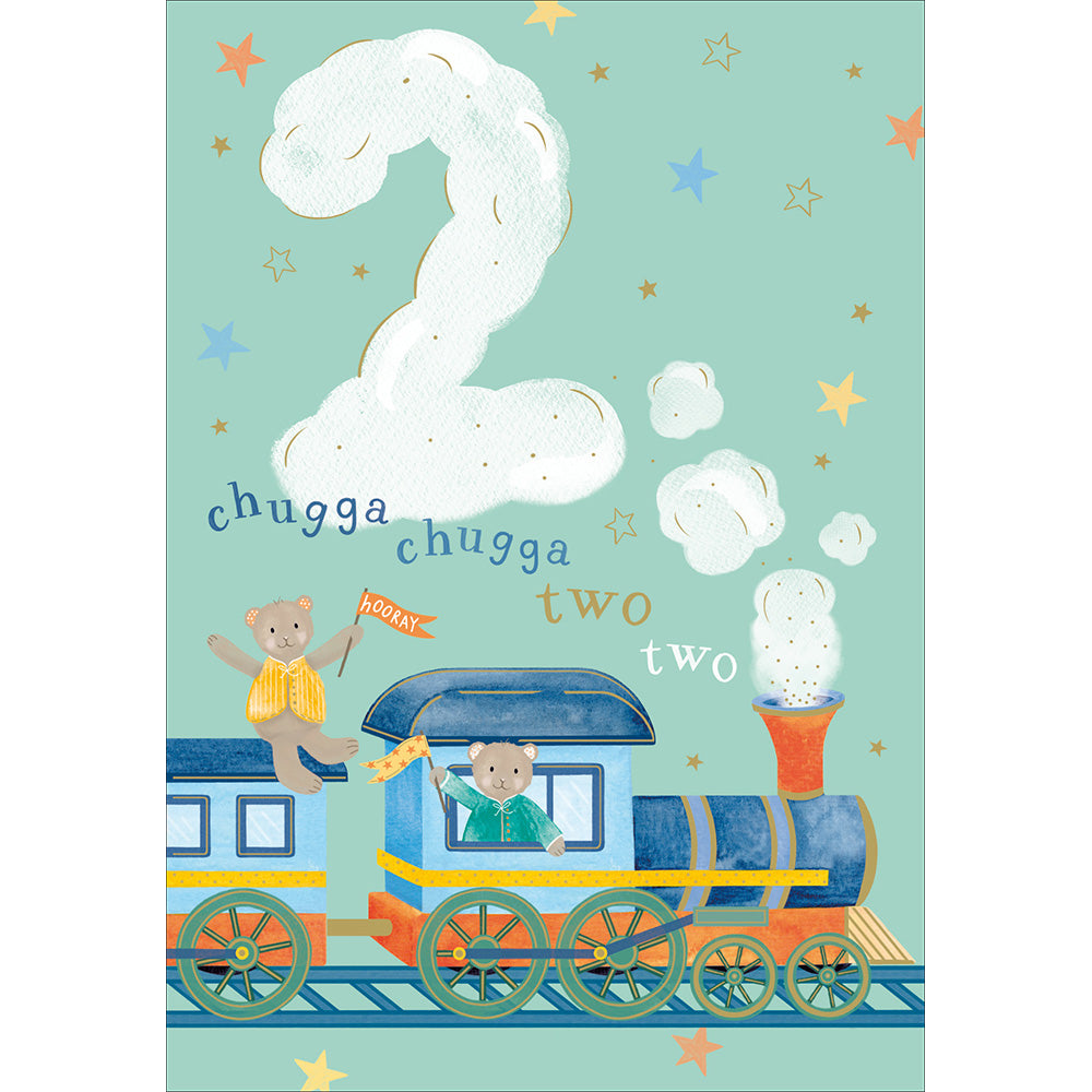 Woodmansterne Train Chugga Chugga Two Two Birthday Card