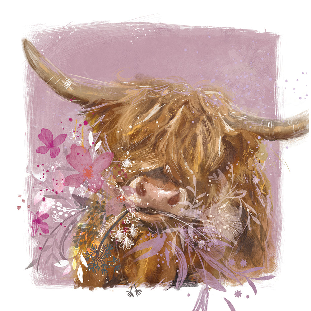 Woodmansterne Highland Cow Blank Card