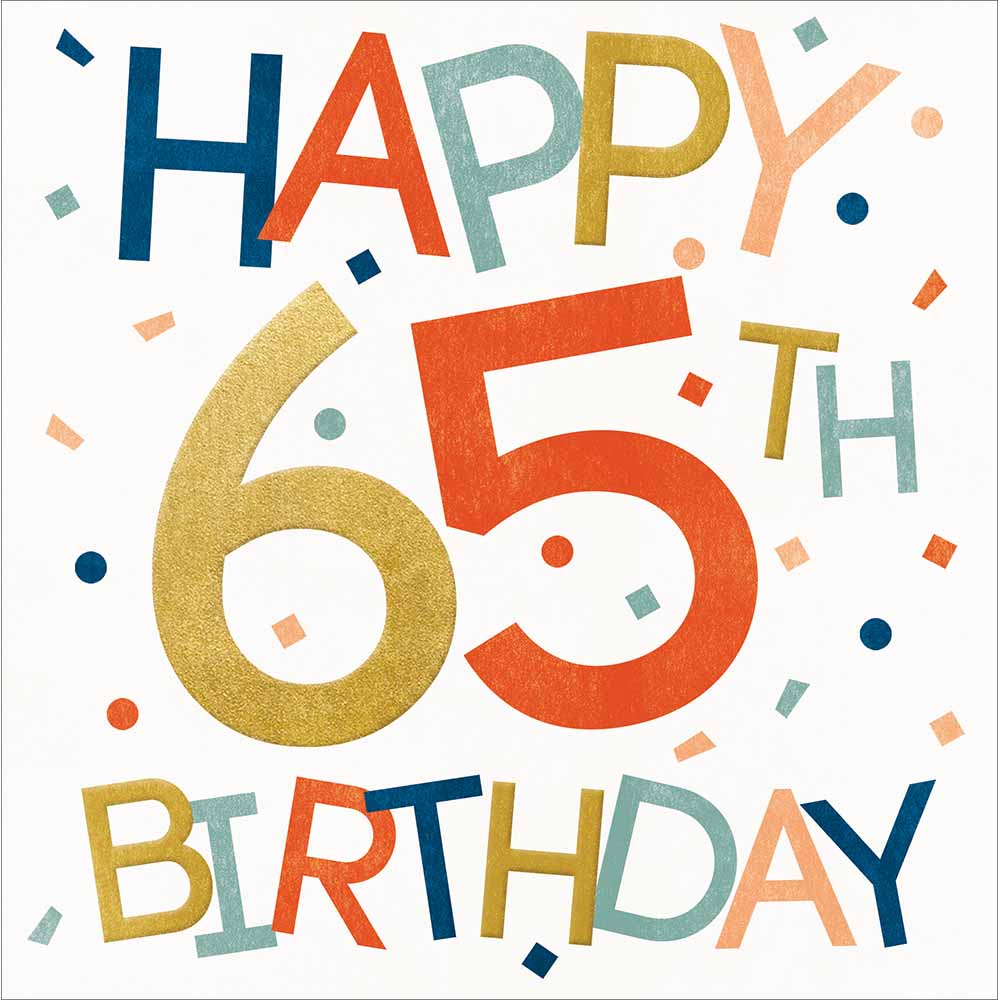 Woodmansterne Colouful Letters Happy 65th Birthday Card