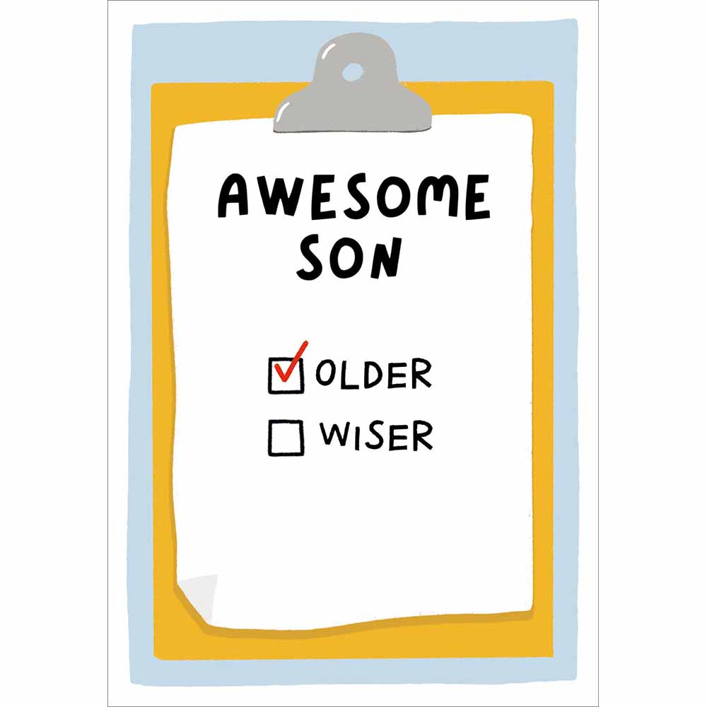 Woodmansterne Older & Wiser Awesome Son Birthday Card