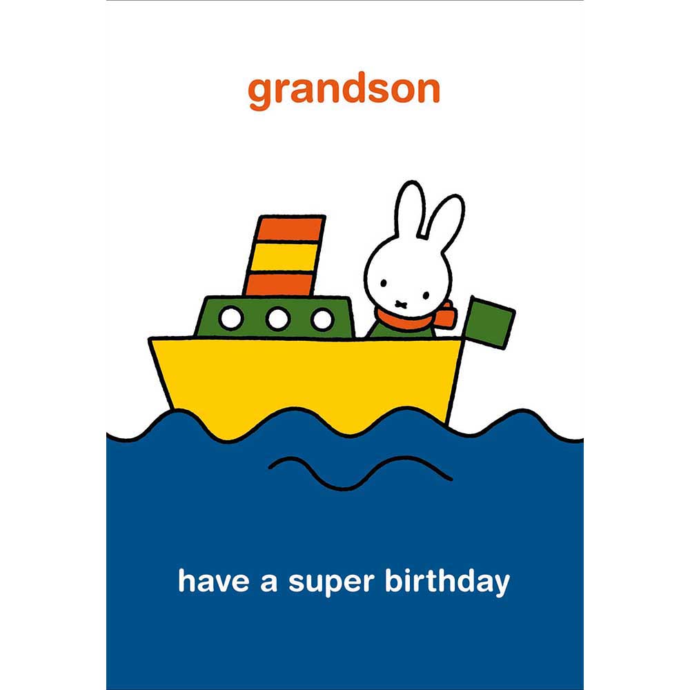 Woodmansterne Miffy on Boat Grandson Birthday Card