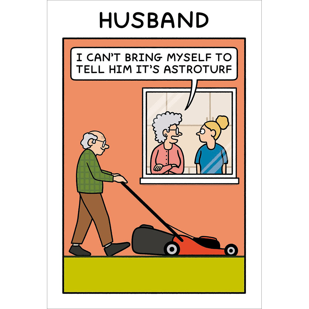 Woodmansterne Husband Lawn Legend Funny Card