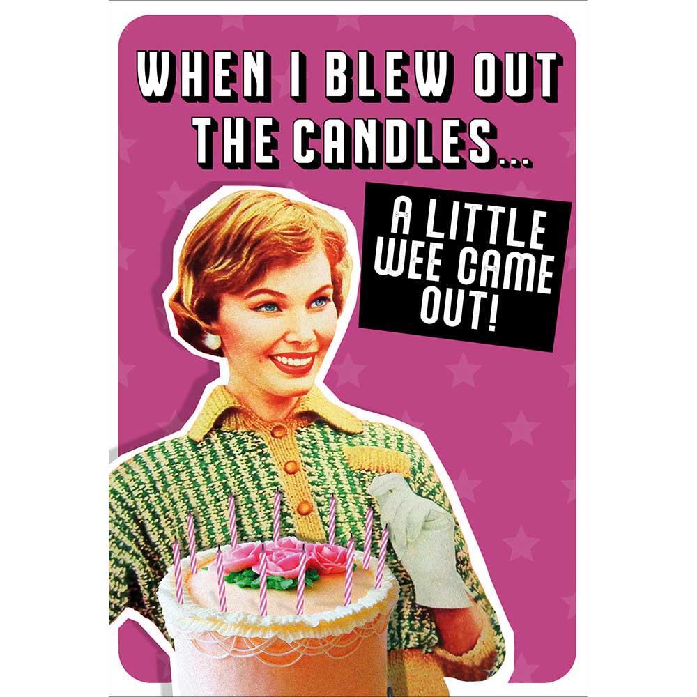 Woodmansterne Women Holding Birthday Cake Funny Blank Card