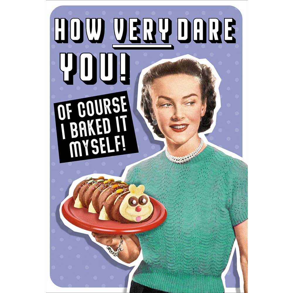 Woodmansterne Lady Holding Cake Funny Blank Card