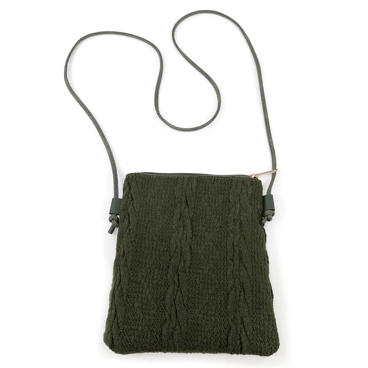 Black Ginger Dark Green Knitted Crossbody Bag