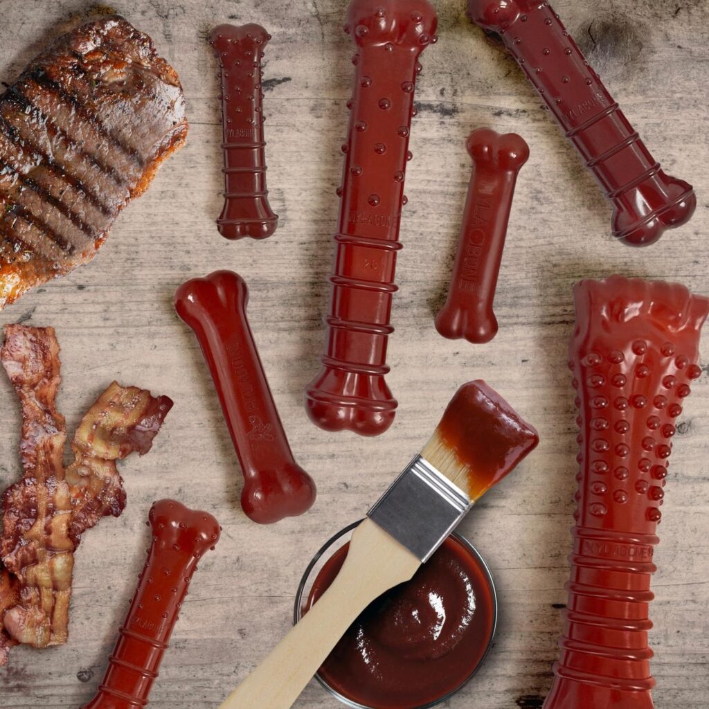 Nylabone Small Bacon & Steak Extreme Chew Basted Bone Twin Pack