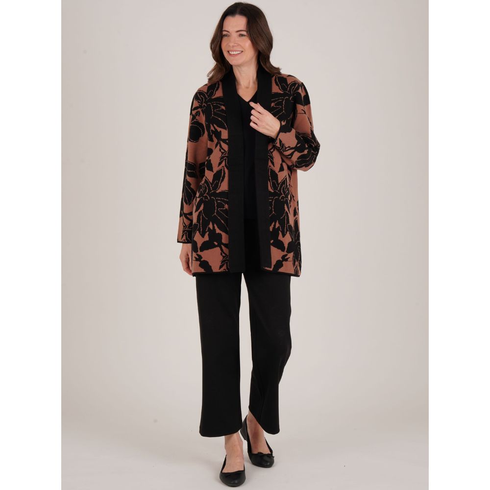Tigi Longline Floral Cardigan - Brown