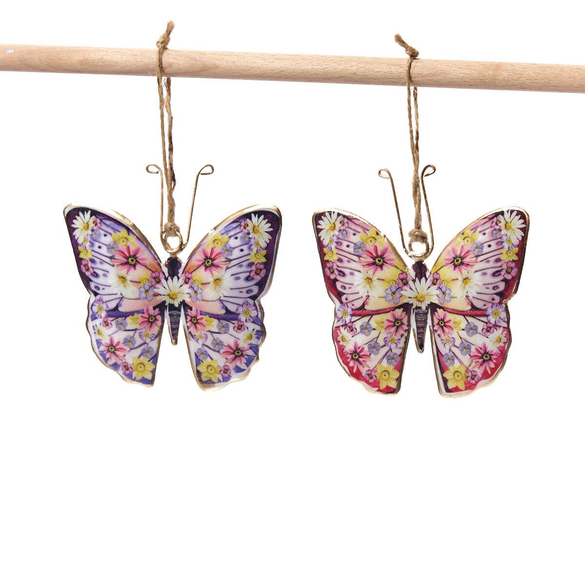 Richard Langs Floral Butterfly Metal Hanging Decorations (Choice of 4) - 6FD110