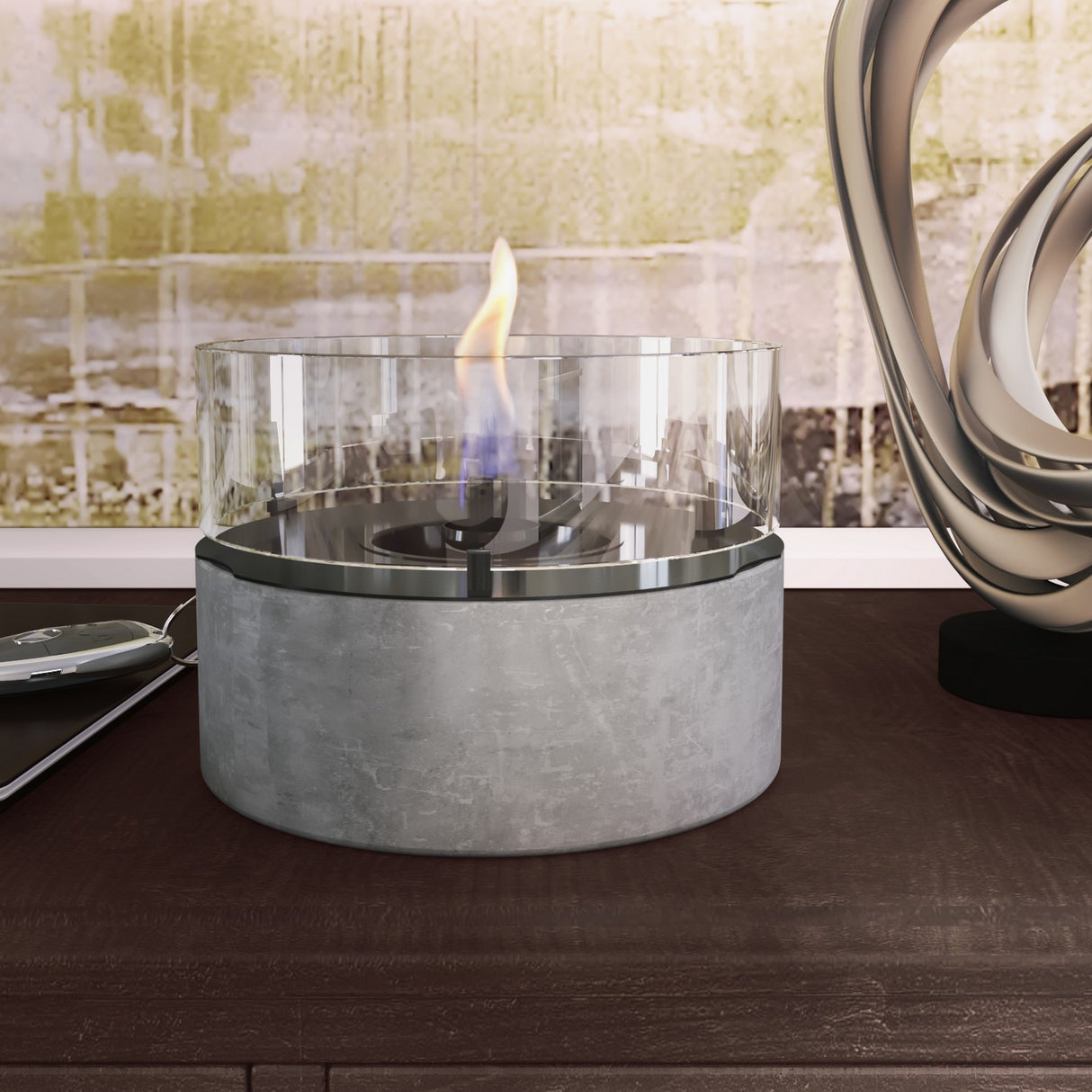 Tenderflame Cafe 18 Tabletop Candle Concrete