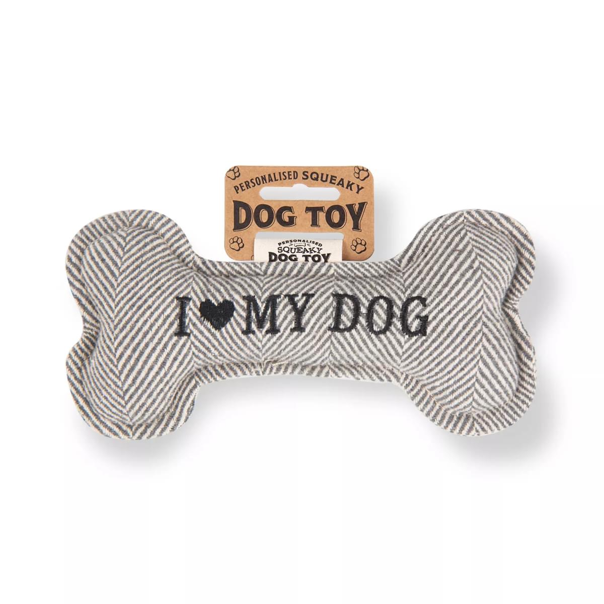 History & Heraldry I Love My Dog Squeaky Bone Toy