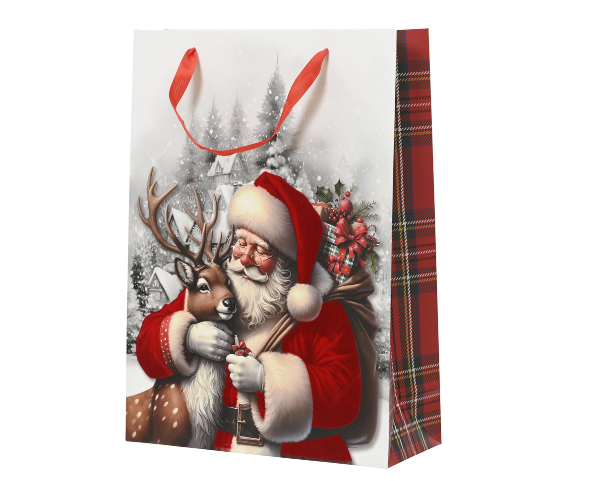Decoris 72cm Santa & Reindeer Gift Bag